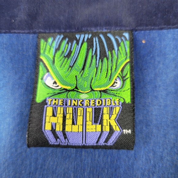 Vintage Y2K Marvel The Incredible Hulk 2002 Flames Hawaiian‎ Shirt Men's Size M - Picture 4 of 9